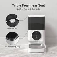 Distributeur automatique intelligent de nourriture pour chiens et chats avec double grande capacité, Wi-Fi, minuterie et caméra intégrées