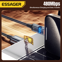 Kabel Pengisi Daya Cepat USB ESSAGER Seri ES-X61 USB A ke C PD 100W