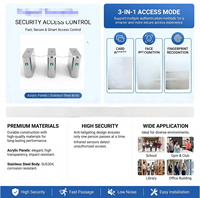 Sistema de Control de Acceso con Barrera de Seguridad, Torniquete, Reconocimiento Facial y RFID para Oficina, Escuela, Fábrica, con Garantía CE