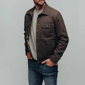 Vestes <span class=keywords><strong>d</strong></span>'<span class=keywords><strong>hiver</strong></span> en toile cirée <span class=keywords><strong>pour</strong></span> hommes, de haute qualité, classiques, en coton, à la mode, neuves, personnalisées, résistantes et durables - Product Image 2