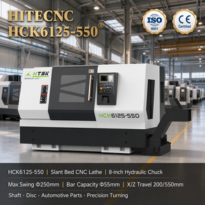 Torno CNC Horizontal de Bancada Inclinada HCK6125-550, Máquina de Torneado <span class=keywords><strong>y</strong></span> Fresado CNC para el Procesamiento de Piezas Metálicas de Precisión - Product Image 1