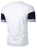 Nouveau T-shirt Homme 2026 à Rayures Assorties, Col Rond, Manches Courtes, Respirant, Ample, Formel, en Maille Lavée, pour Usage Quotidien