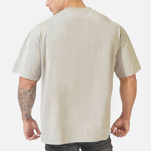Streetwear Baggy Plain Blank Shirts 100% Cotton Oversized Tshirt Manufacturer Heavyweight <b>Drop</b> Shoulder Boxy T-Shirts Unisex - Product Image 3
