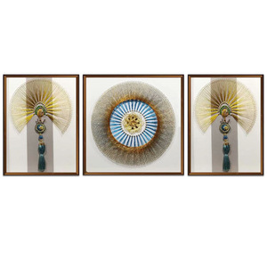 Pintura Artística con Hilo de Seda Jin Di, Marco de Madera Rectangular, Decoración Moderna para Sala de Estar, Comedor, Entrada, Arte de Pared - Product Image 4