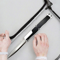 Couteau pliant d'extérieur personnalisé, lame en acier inoxydable à pointe tombante, manche en aluminium, outil utilitaire de camping, couteau de poche