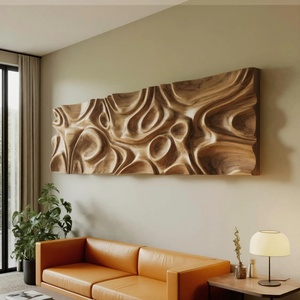 Arte Murale <span class=keywords><strong>in</strong></span> <span class=keywords><strong>Legno</strong></span> 3D Intagliata a Mano, Scultura Moderna per Arredamento Soggiorno - Product Image 1