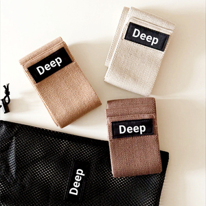 Bande de résistance d'entraînement en boucle pour les hanches avec logo personnalisé, bande de tissu pour les fessiers, bande de fitness pour les hanches, bande de coton pour les fessiers - Product Image 3