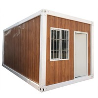 Maison préfabriquée modulaire en conteneur plat, panneaux sandwich en acier pour villa avec salle de bain