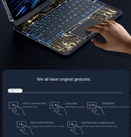 Coques et étuis pour tablettes IFacemall Nouveauté Étui clavier magique rotatif à 360° multicolore transparent en PU avec fente pour iPad
