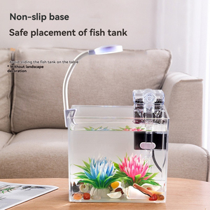 Nouveau bricolage <span class=keywords><strong>Fish</strong></span> TankTransparent Douyu plastique paysage décoration créative réservoir écologique eau avec filtre pour poissons - Product Image 4
