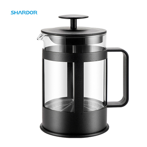 Wholesale Design French Press Pyrex Glass, Pp Plastic Lid And Frame, Plastic Filter Frame Coffee French Press