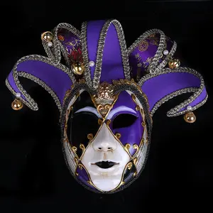 Amazon sıcak venedik Jester tam yüz maskeli maskeleri çan ile kadınlar için cadılar bayramı karnaval venedik parti maskeleri duvar dekorasyon