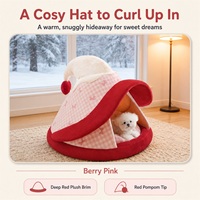 Lit pour chien en coton PP le plus vendu, tente semi-fermée toutes saisons, pour Teddy Bichon Frisé, niche d'hiver, design style villa pour une sensation de sécurité