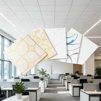 Plaques de plafond en plâtre laminé PVC 600x600, fourniture d'usine, panneaux décoratifs pour faux plafond pour la rénovation intérieure d'hôtels