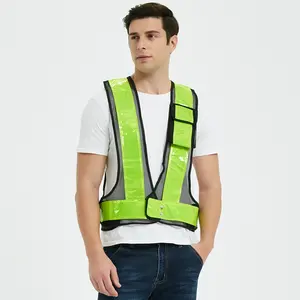 MINGRUI Class 2 Hi-viz Security Uniform Reflector Tape Security Jacket Safety Reflective Vest with Logo and Pockets