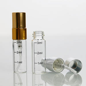 Флакон-спрей для образцов косметики и парфюмерии из прозрачного стекла, 2 мл, 3 мл, <span class=keywords><strong>5</strong></span> мл, 10 мл, с крышкой черного, золотого или серебряного цвета - Product Image 3