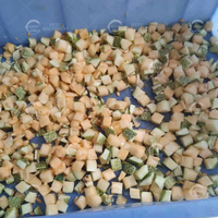 Industriële stabiele fruit- en groentesnijmachine, blokjes snijder voor mango, ananas, aardbei, cantaloupe, wortel, blokjesbewerking