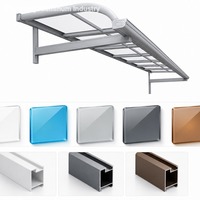 Auvent de fenêtre en aluminium de qualité supérieure, cadre en alliage d'aluminium 6063-T5, couverture de toit en PVC résistante aux chocs pour patio et jardin