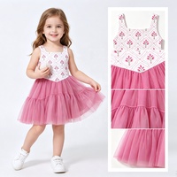 Robes imprimées sans manches pour filles Kerui avec ourlet à volants superposés, robes assorties pour filles et enfants pour les vacances