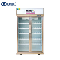 Réfrigérateur de Luxe Neuf pour Boissons Énergisantes LG-800F, Vitrine Réfrigérée à Double Porte Vitrée pour Restaurants et Bars