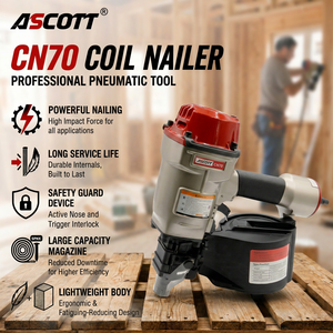 ASCOTT CN70 工业气动气钉枪 铝制框架墙板托盘屋顶木工建筑工具 - Product Image 3