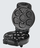 Mini gaufrier automatique détachable avec revêtement antiadhésif 1000 W, fer à gaufres 6-en-1, machine à sandwichs et grill