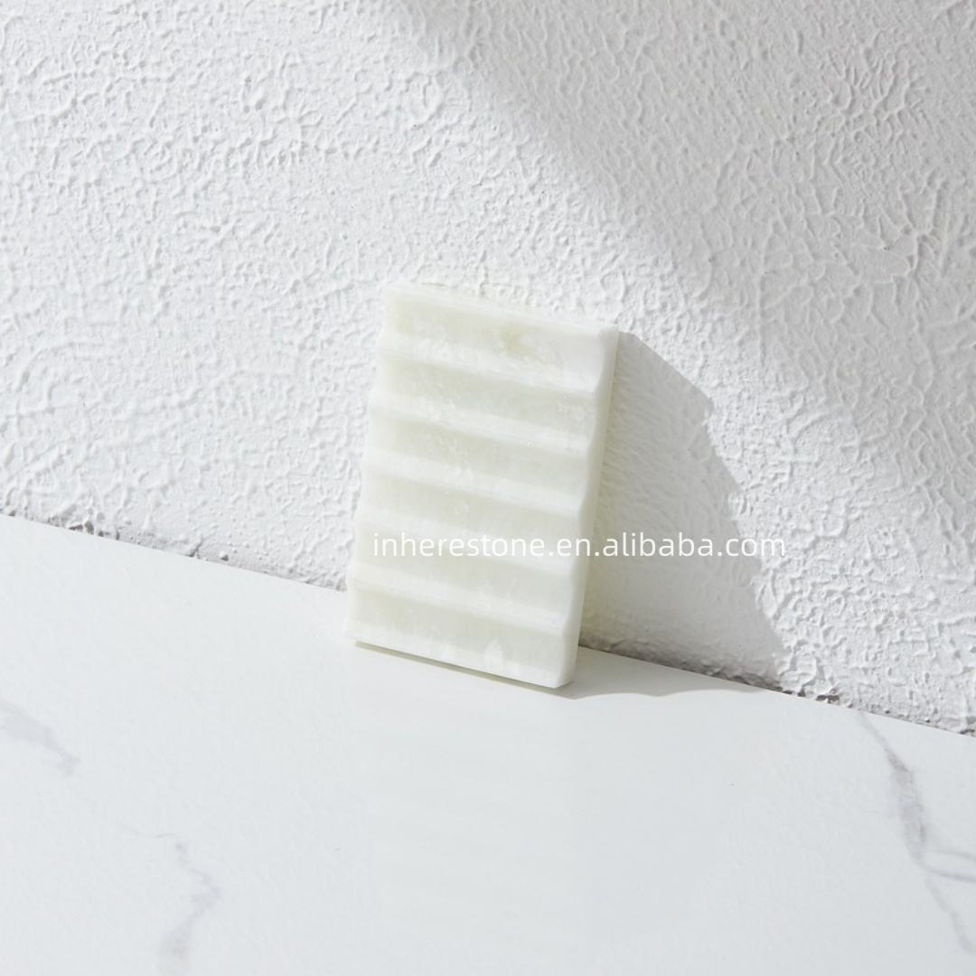 Fendi White Marble Soap Dish with Horizontal Veining 12*8cm