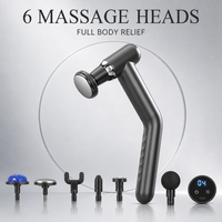 Pistolet de massage musculaire intelligent mini, 4 vitesses réglables, 4 têtes, faible bruit 42 dB, 460 g, portable, charge rapide Type C