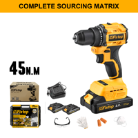Perceuse à batterie lithium 21V GSFixtop, moteur sans balais, deux vitesses réglables, réversible, best-seller transfrontalier
