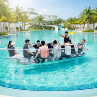 Kayak transparent Meierya durable pour 6 personnes, en matériau PC, fond transparent, anti-rayures, longueur de 3,1 à 4 m pour les lacs et les rivières, garantie 1 an