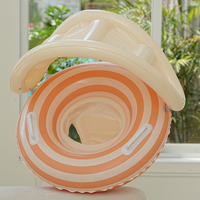 Bouée de bain gonflable pour bébé avec auvent de protection solaire, flotteur pour nourrisson avec pare-soleil, flotteur de piscine style sucette pour tout-petits