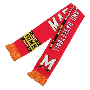 Customized 18x150CM Sport Fans Scarf Football Club Knitted Cheering Scarf