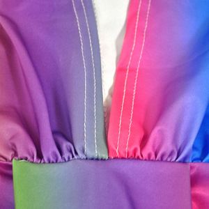 Baju Wanita Gemuk, Blus Gradien Ukuran Besar Leher V Kasual Musim Panas Ukuran Besar 2020, Blus Lengan Panjang & Atasan Dewasa - Product Image 6