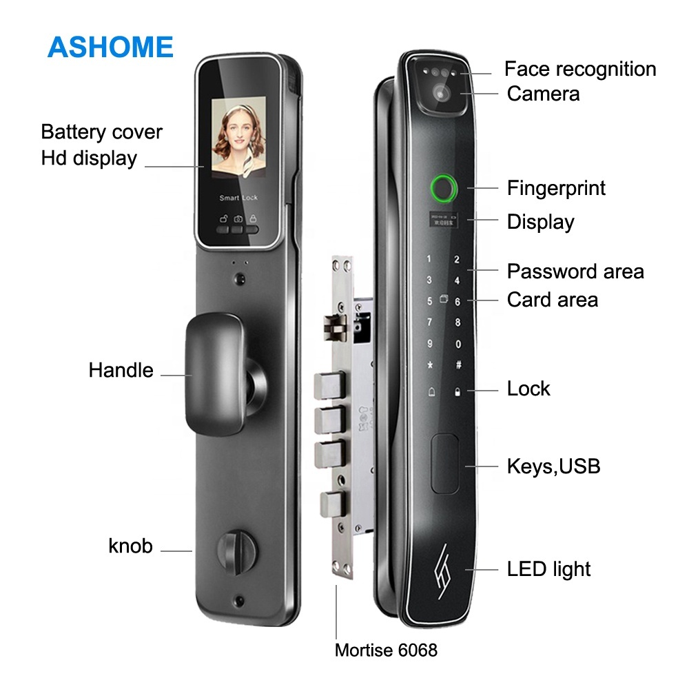 Smart Home Door Lock with Camera Fingerprint Home Security Face Recognition Digital Electric Lock · image 2