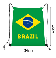 Sac à cordon portable d'extérieur avec drapeau du Brésil, prix de gros, sac à dos de sport et de gym, sac de voyage et de yoga pour hommes et femmes