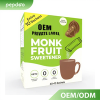 OEM Private Label Volwassen Suiker Vrij Gefermenteerd Monniksvrucht Zoetstof Poeder Bevordert de Spijsvertering Aangepaste Sachets