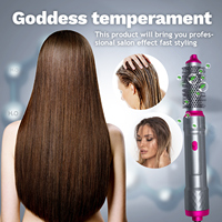 Styler multifonctionnel 6 en 1 Brosse à air chaud Sèche-cheveux et brosse volumisante LOGO privé Styler capillaire 5 en 1