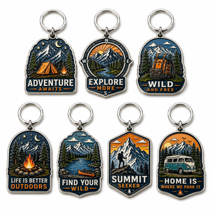 Llavero Personalizado con Temática de Montaña, Souvenir de Camping, Aleación de Zinc, Esmalte Suave 2D, para Regalo de <span class=keywords><strong>Club</strong></span> de Senderismo, Empaque Personalizado - Product Image 1
