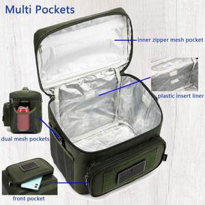 Sac à déjeuner tactique d'usine, grande boîte à lunch isotherme, sac isotherme à fermeture éclair, sangle MOLLE/PALS, vert armée, moyen, résistant aux fuites - Product Image 5