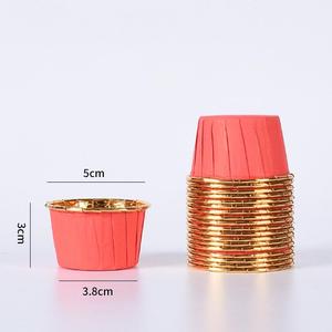Lot de 50 tasses à <span class=keywords><strong>muffin</strong></span> avec revêtement or et argent, sachets épais, personnalisés, pour rouleau, haute température, vente en gros, 100 pièces - Product Image 4