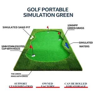 Expérience réaliste de mise en place d'entraînement intérieur/extérieur avec un putter de longue durée True Life Golf Simulation Putting Green Mat