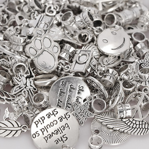 Cuentas de aleación con agujero grande, dijes de color plata antigua, cuentas espaciadoras vintage para la fabricación de joyas DIY, pulseras y collares - Product Image 3