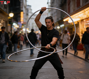 Cerceau <span class=keywords><strong>aérien</strong></span> en acier inoxydable poli Holahoop 19 mm 80 cm, cerceau métallique de cirque pour artistes, gym à domicile, <span class=keywords><strong>yoga</strong></span> - Product Image 6