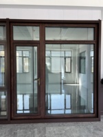 Ventanas de Madera y Aluminio de Roble Rojo Americano de Lujo Personalizadas para Villas Modernas