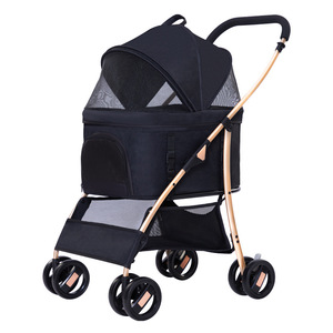 Carrito para mascotas universal para gatos y perros, ligero, plegable, con ventana de malla y cesta de almacenamiento - Product Image 1