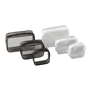 女性用ファッション透明PVCメイクアップオーガナイザー、カスタムロゴ入り、旅行用バッグ、ジッパー開閉式、携帯用、防水 - Product Image 1