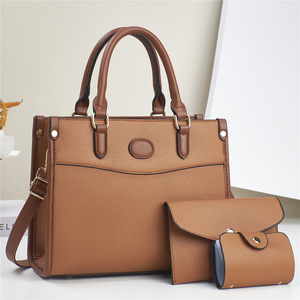 Ensemble de 3 sacs à main pour femmes de haute qualité en <span class=keywords><strong>cuir</strong></span> PU, sac fourre-tout, bandoulière, fermeture éclair, imperméable, design tendance et portable |   Article très vendu - Product Image 5