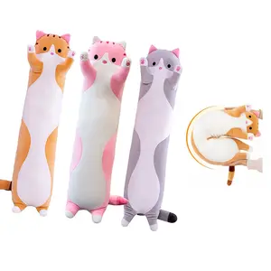 Travesseiro gigante de pelúcia para gato, boneca de gatinho de pelúcia com desenho animado