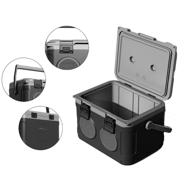 21L Portable Ice Cooler Box with Bluetooth Audio Speaker Chiller Bucket for Supermall Outdoor Activities Ice Box Coolers