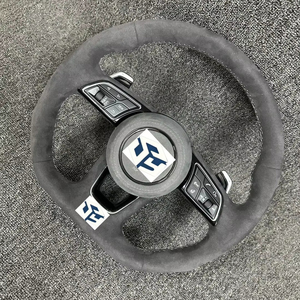 Volante Deportivo R8 RS de Cuero Semiperforado con Fibra de Carbono y LED para <span class=keywords><strong>Audi</strong></span> A3/A4/A5/A6 y para X5/M4/X6 - Product Image 1
